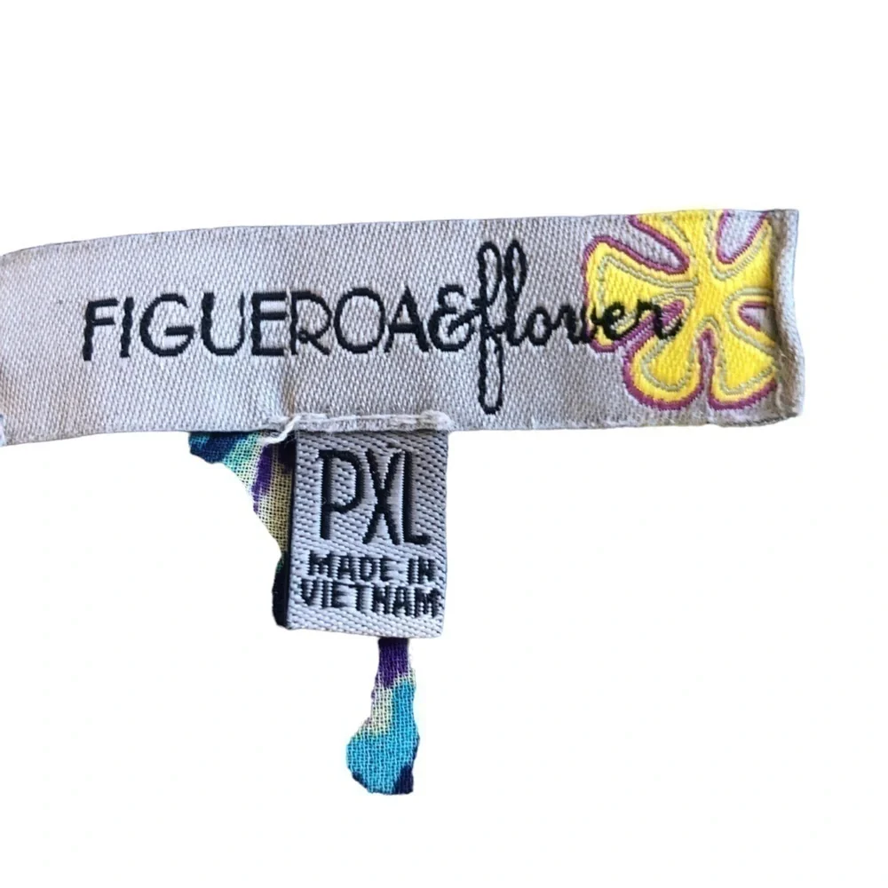 Figueroa & Flower Front Button Closure Sheer Blouse Women PXL Multicolor - Picture 7 of 9